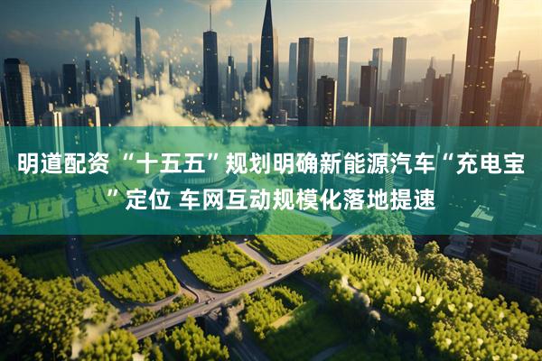 明道配资 “十五五”规划明确新能源汽车“充电宝”定位 车网互动规模化落地提速